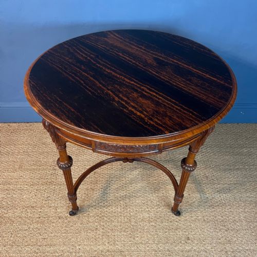 A FINE AESTHETIC MOVEMENT COROMANDEL AND WALNUT CENTRE TABLE CIRCA 1880