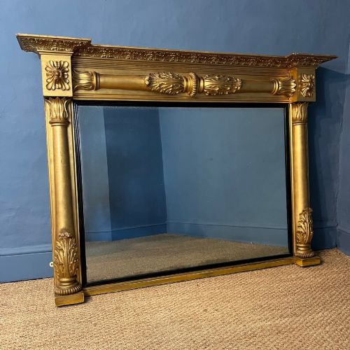 A Large Regency Gilt Over Mantle Mirror Circa 1825