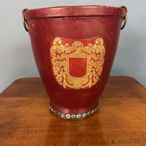 A Victorian Red Leather Country House Fire Bucket Circa 1890