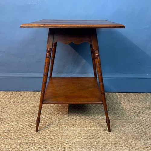 An Aesthetic Movement Walnut 2 Tier Table Circa 1880 .