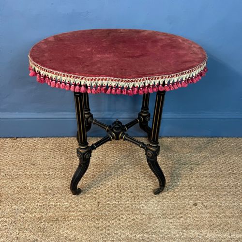 An Aesthetic Movement Ebonised and Parcel Gilt Oval Table Circa 1880