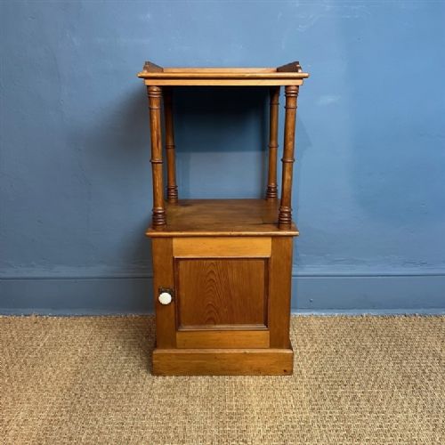A Late 19th Century Heal and Son Pine 2 Tier Bedside Table Circa 1890