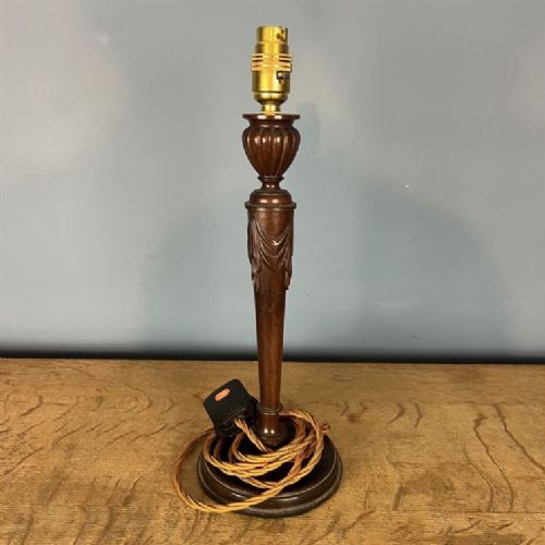 An Edwardian Mahogany Classical Table Lamp Circa 1910