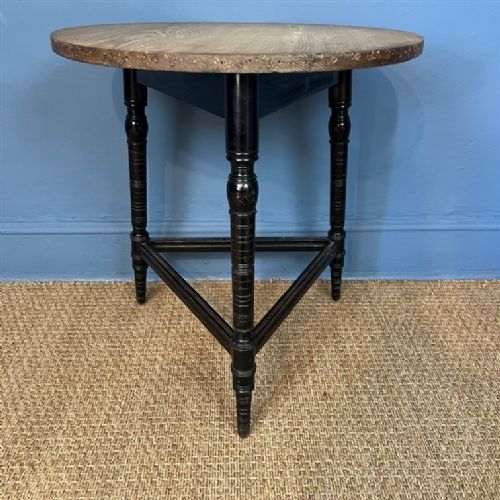 An Aesthetic Movement Pine and Ebonised Cricket Table Circa 1890