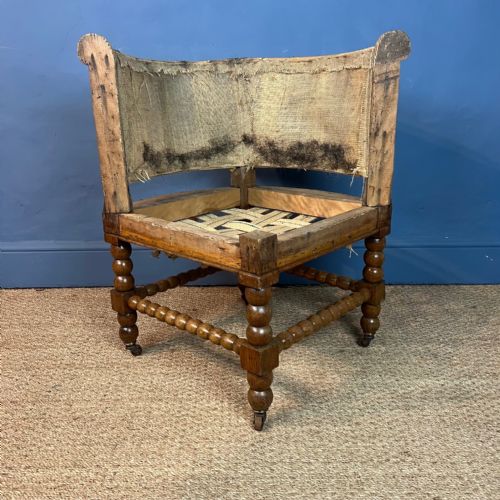 A Late 19th C Oak Bobbin Corner Armchair