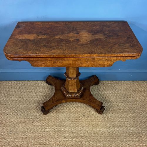 A GEORGE IV BURR OAK CARD TABLE CIRCA 1830 ATTRIBUTED TO WILLIAM TROTTER - ADDITIONAL PHOTO 1