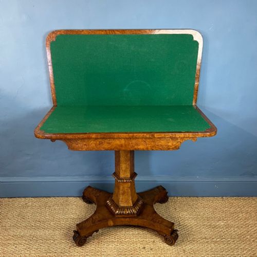 A GEORGE IV BURR OAK CARD TABLE CIRCA 1830 ATTRIBUTED TO WILLIAM TROTTER - ADDITIONAL PHOTO 2