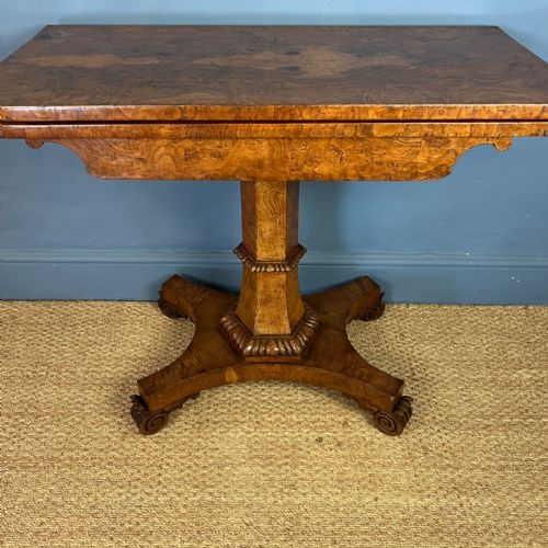 A GEORGE IV BURR OAK CARD TABLE CIRCA 1830 ATTRIBUTED TO WILLIAM TROTTER - ADDITIONAL PHOTO 3