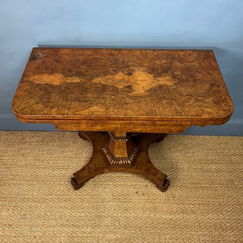 A GEORGE IV BURR OAK CARD TABLE CIRCA 1830 ATTRIBUTED TO WILLIAM TROTTER - ADDITIONAL PHOTO 5
