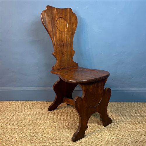 A George 111 Mahogany Sgabello Hall Chair Circa 1770