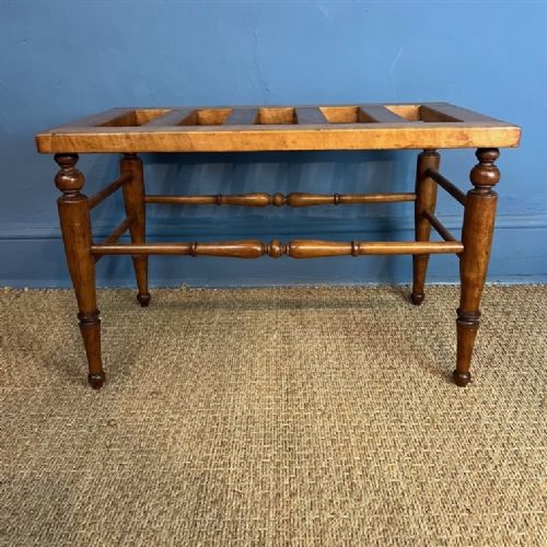 A Large Victorian Satin Birch Luggage Rack Circa 1880