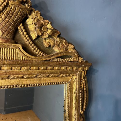 A SMALL LATE 18TH C FRENCH GILTWOOD AND PAINTED NORMANDY MIRROR - ADDITIONAL PHOTO 1
