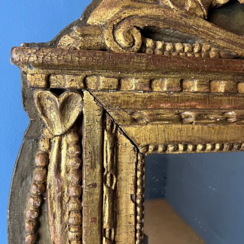 A SMALL LATE 18TH C FRENCH GILTWOOD AND PAINTED NORMANDY MIRROR - ADDITIONAL PHOTO 2