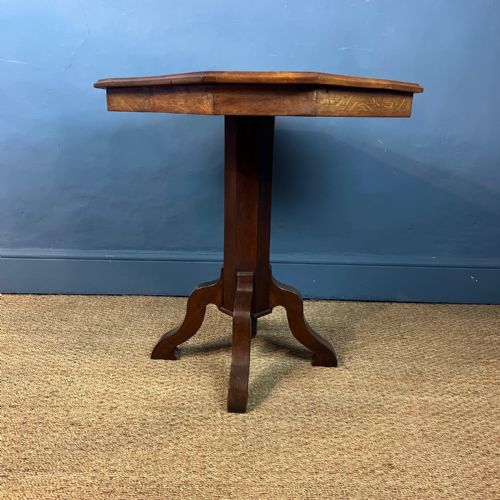 AN ARTS AND CRAFTS GOTHIC OAK OCTAGONAL TRIPOD TABLE CIRCA 1890 - ADDITIONAL PHOTO 4