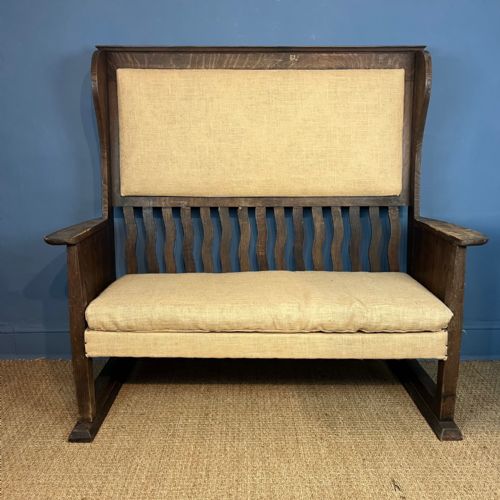 A Glasgow School Oak Settle Circa 1900
