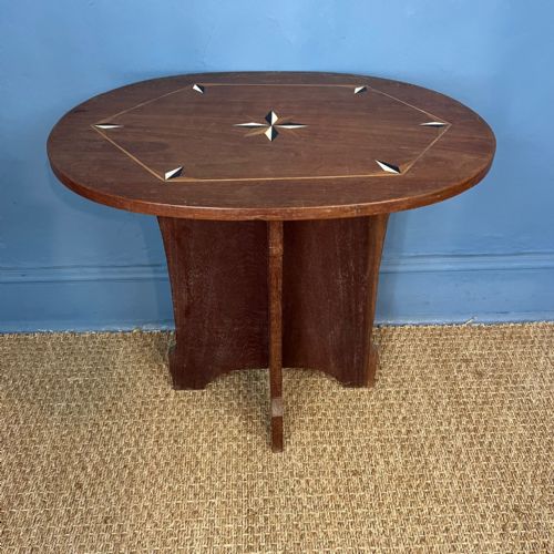 AN INDIAN OVAL INLAID TABLE CIRCA 1930 - ADDITIONAL PHOTO 1