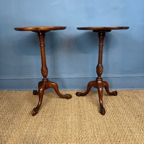 A Pair of Edwardian Walnut Lamp Tables Circa 1910