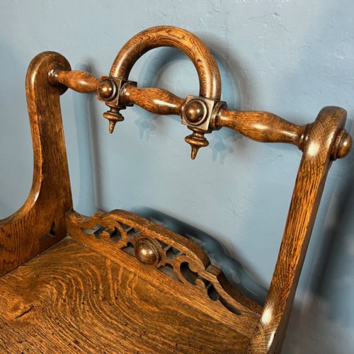 AN UNUSUAL PAIR OF MID 19TH C HALL CHAIRS CIRCA 1840 - ADDITIONAL PHOTO 4