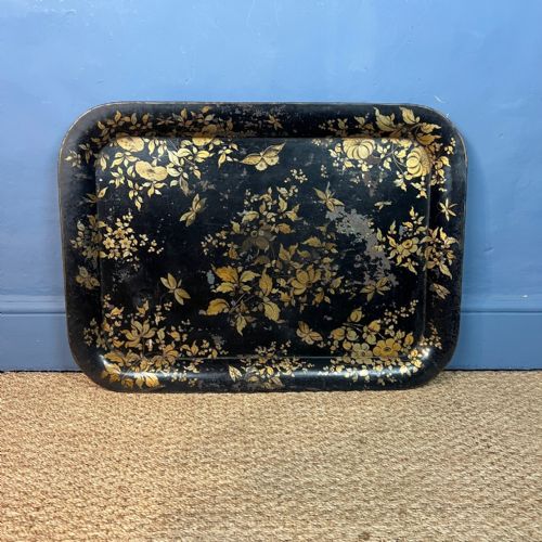 A Large Regency Tole and Chinoiserie Gilt Tray Circa 1820