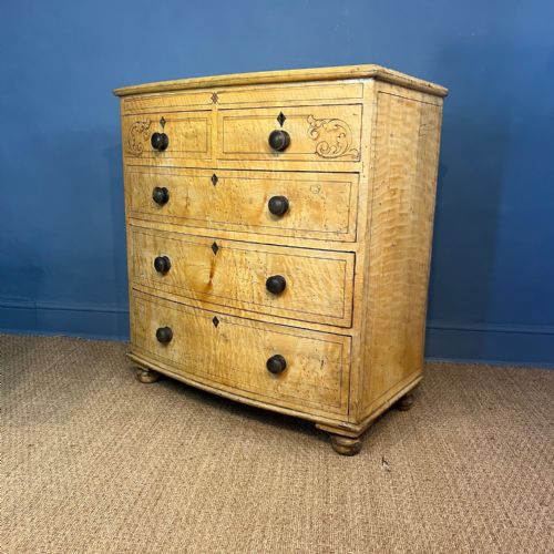 A Late Regency Painted Bow Front Chest of Drawers Circa 1830