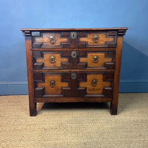 A Small Charles 11 Applewood and Oak Chest of Drawers Circa 1680
