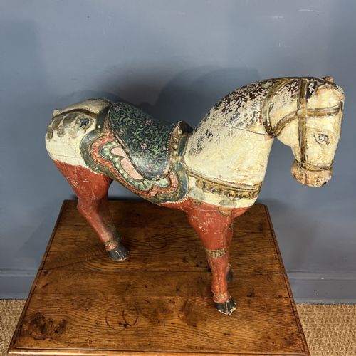 A LATE 19TH C RAJASTANI PAINTED HORSE CIRCA 1900 - ADDITIONAL PHOTO 1