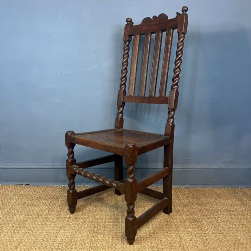 A CHARLES 11 OAK SIDE CHAIR CIRCA 1680 - ADDITIONAL PHOTO 1