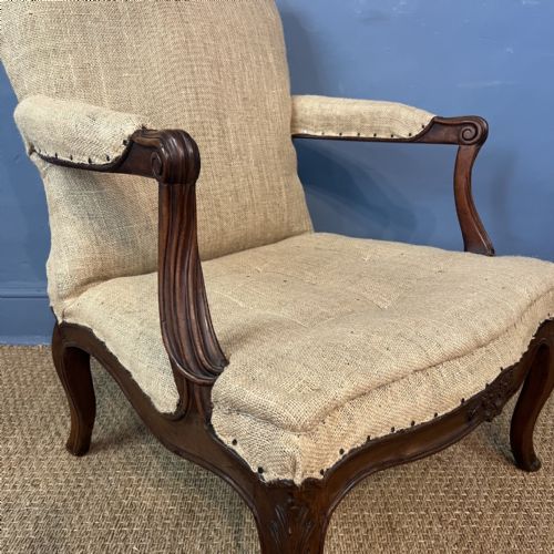 A GEORGE 111 MAHOGANY GAINSBOROUGH ARMCHAIR CIRCA 1770 - ADDITIONAL PHOTO 4