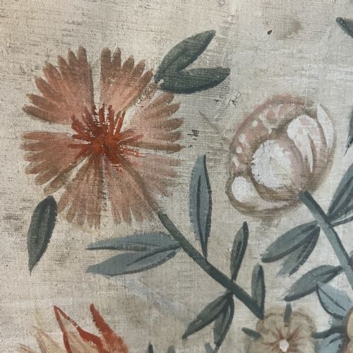 A LATE 18TH C PROVENAL PAINTED SCREEN DECORATED ON CANVAS WITH BIRDS AND FLOWERS CIRCA 1790 - ADDITIONAL PHOTO 3