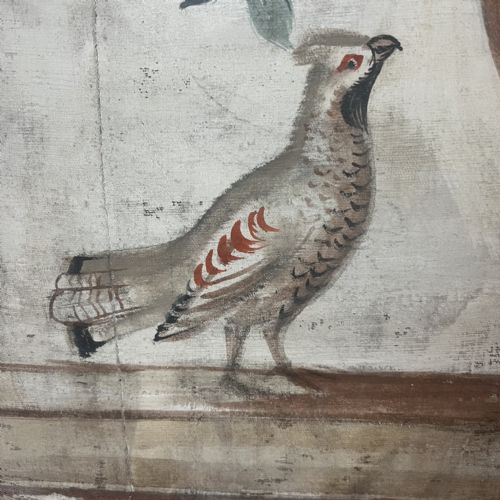 A LATE 18TH C PROVENAL PAINTED SCREEN DECORATED ON CANVAS WITH BIRDS AND FLOWERS CIRCA 1790 - ADDITIONAL PHOTO 4