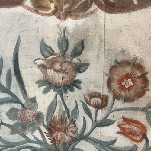 A LATE 18TH C PROVENAL PAINTED SCREEN DECORATED ON CANVAS WITH BIRDS AND FLOWERS CIRCA 1790 - ADDITIONAL PHOTO 5