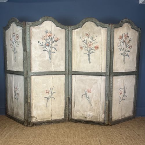 A LATE 18TH C PROVENAL PAINTED SCREEN DECORATED ON CANVAS WITH BIRDS AND FLOWERS CIRCA 1790 - ADDITIONAL PHOTO 9