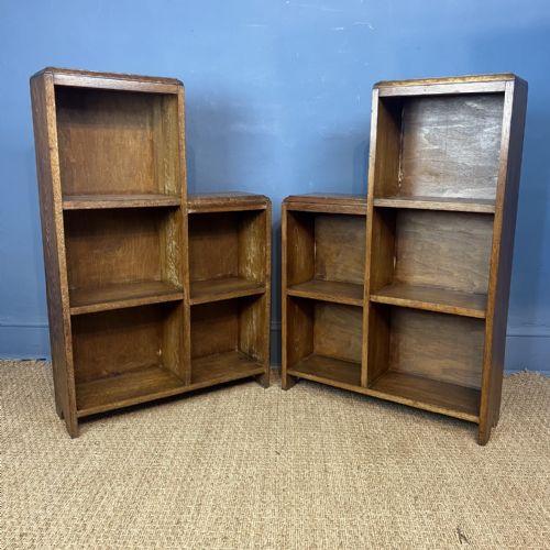 A PAIR OF ART DECO HEALS OPEN BOOKCASES CIRCA 1935