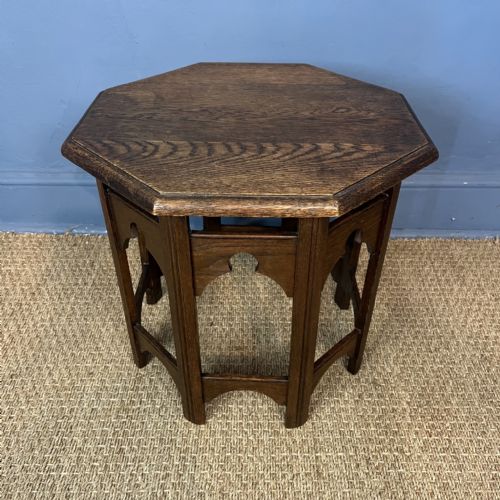 A GLASGOW SCHOOL OAK HEXAGONAL TABLE CIRCA 1910 - ADDITIONAL PHOTO 1
