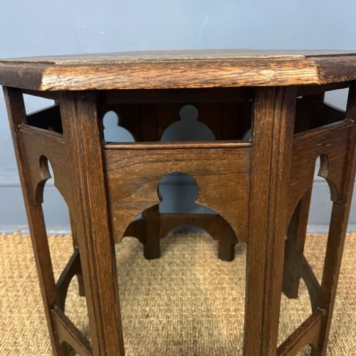 A GLASGOW SCHOOL OAK HEXAGONAL TABLE CIRCA 1910 - ADDITIONAL PHOTO 2