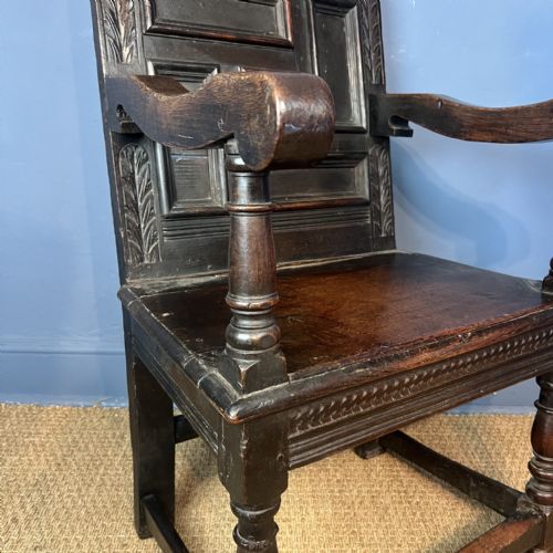 A CHARLES 11 CARVED OAK ARMCHAIR WEST COUNTRY CIRCA 1660 - ADDITIONAL PHOTO 3