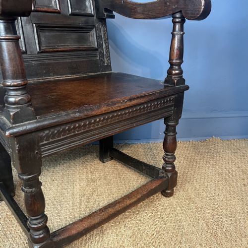 A CHARLES 11 CARVED OAK ARMCHAIR WEST COUNTRY CIRCA 1660 - ADDITIONAL PHOTO 4