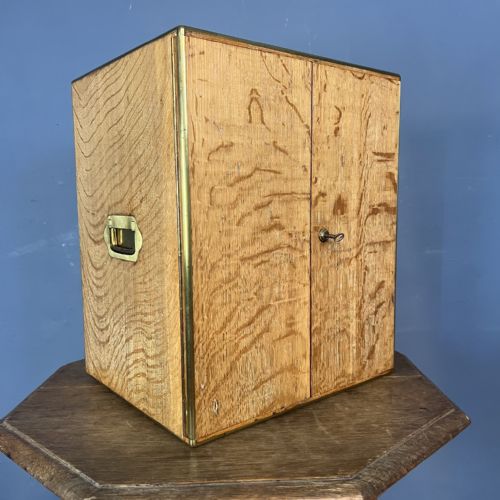 A Mid 19th C Golden Oak Collector’s Cabinet Circa 1870