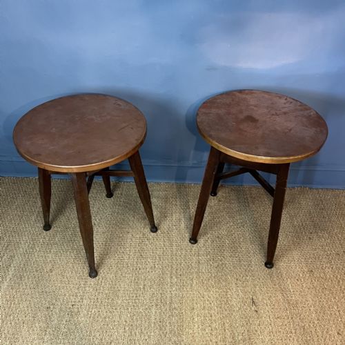 A MATCHED PAIR OF LATE 19TH CENTURY COPPER TOP OAK TABLES ATTRIBUTED TO LIBERTY AND CO CIRCA 1900 - ADDITIONAL PHOTO 1