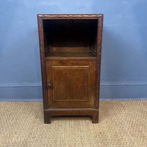 A Heal and Sons Fumed Oak Bedside Cabinet Circa 1920