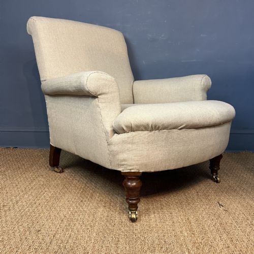A LATE VICTORIAN MAHOGANY LIBRARY ARMCHAIR CIRCA 1890 - ADDITIONAL PHOTO 2