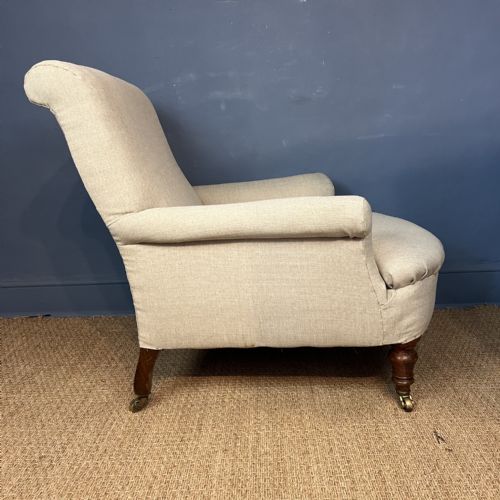 A LATE VICTORIAN MAHOGANY LIBRARY ARMCHAIR CIRCA 1890 - ADDITIONAL PHOTO 4