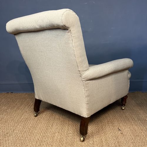 A LATE VICTORIAN MAHOGANY LIBRARY ARMCHAIR CIRCA 1890 - ADDITIONAL PHOTO 5