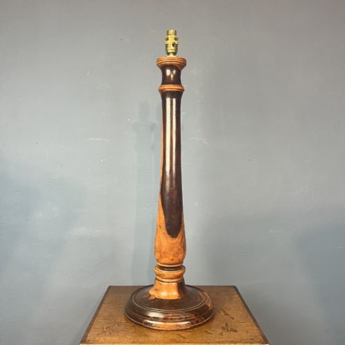 A LARGE VICTORIAN LIGNUM VITAE TABLE LAMP CIRCA 1890