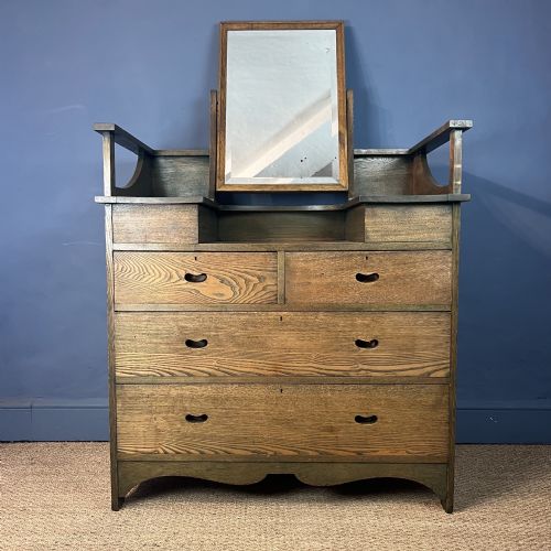 AN IMPORTANT GEORGE WALTON GREEN STAINED ASH DRESSING CHEST CIRCA 1908