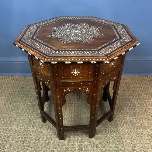 A Late 19th Century Hoshiarpur Bone Inlaid Octagonal Table Circa 1900