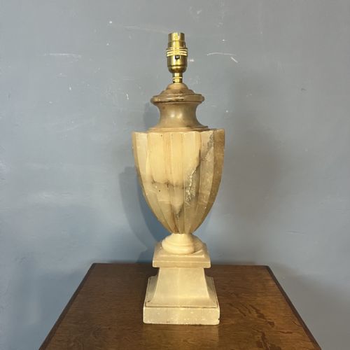 AN EDWARDIAN ALABASTER TABLE LAMP CIRCA 1910