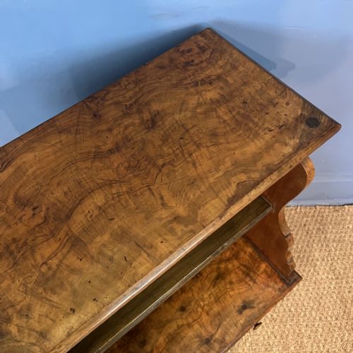A 19TH C BURR WALNUT LOW OPEN BOOKCASE OR BEDSIDE CABINET - ADDITIONAL PHOTO 4