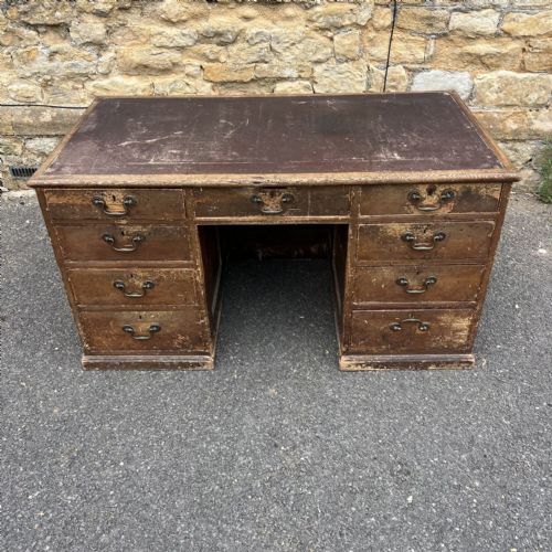 A 19TH C PINE AND OAK ESTATE DESK CIRCA 1880 - ADDITIONAL PHOTO 2