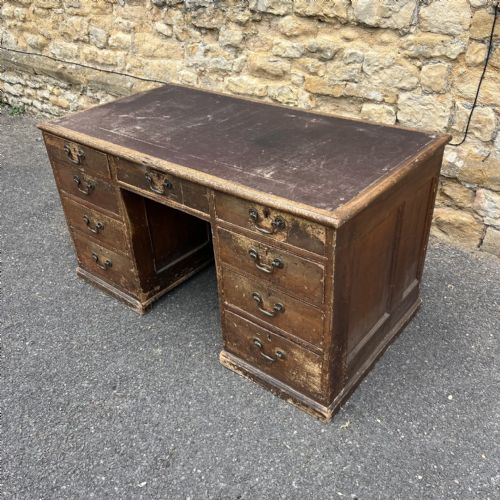 A 19TH C PINE AND OAK ESTATE DESK CIRCA 1880 - ADDITIONAL PHOTO 4